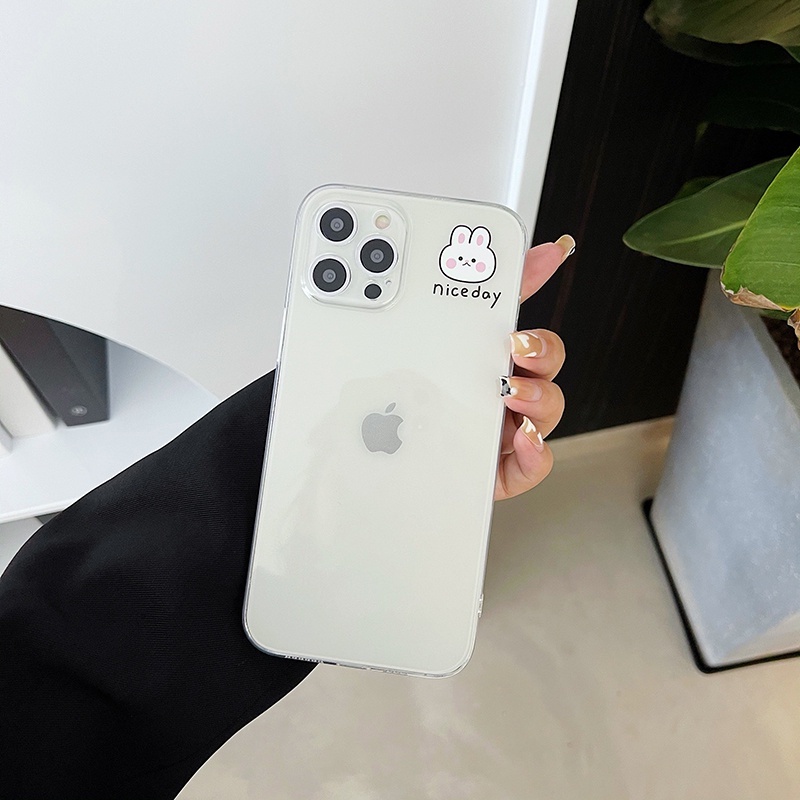 Ốp điện thoại TPU silicone họa tiết thỏ cún đáng yêu cho iPhone 11 Pro Max X XR XS Max 7 8 Plus SE 2020 12ProMax 12Mini | BigBuy360 - bigbuy360.vn
