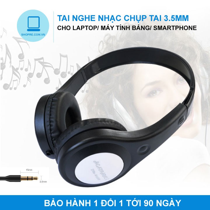 Tai nghe DM4600 có dây 3.5 mm cỡ đeo phù hợp với trẻ em