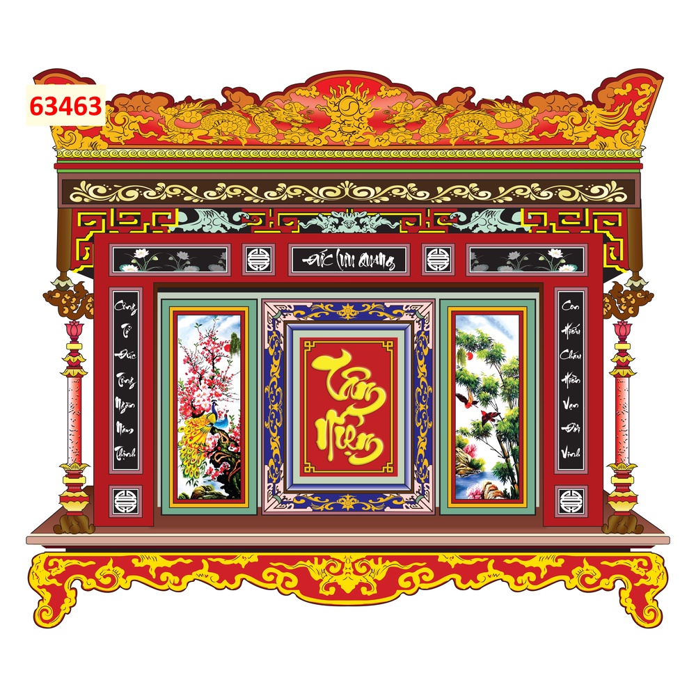 Tranh Dán tường 3d Phòng thờ, bàn thờ nhiều kích cỡ khác nhau