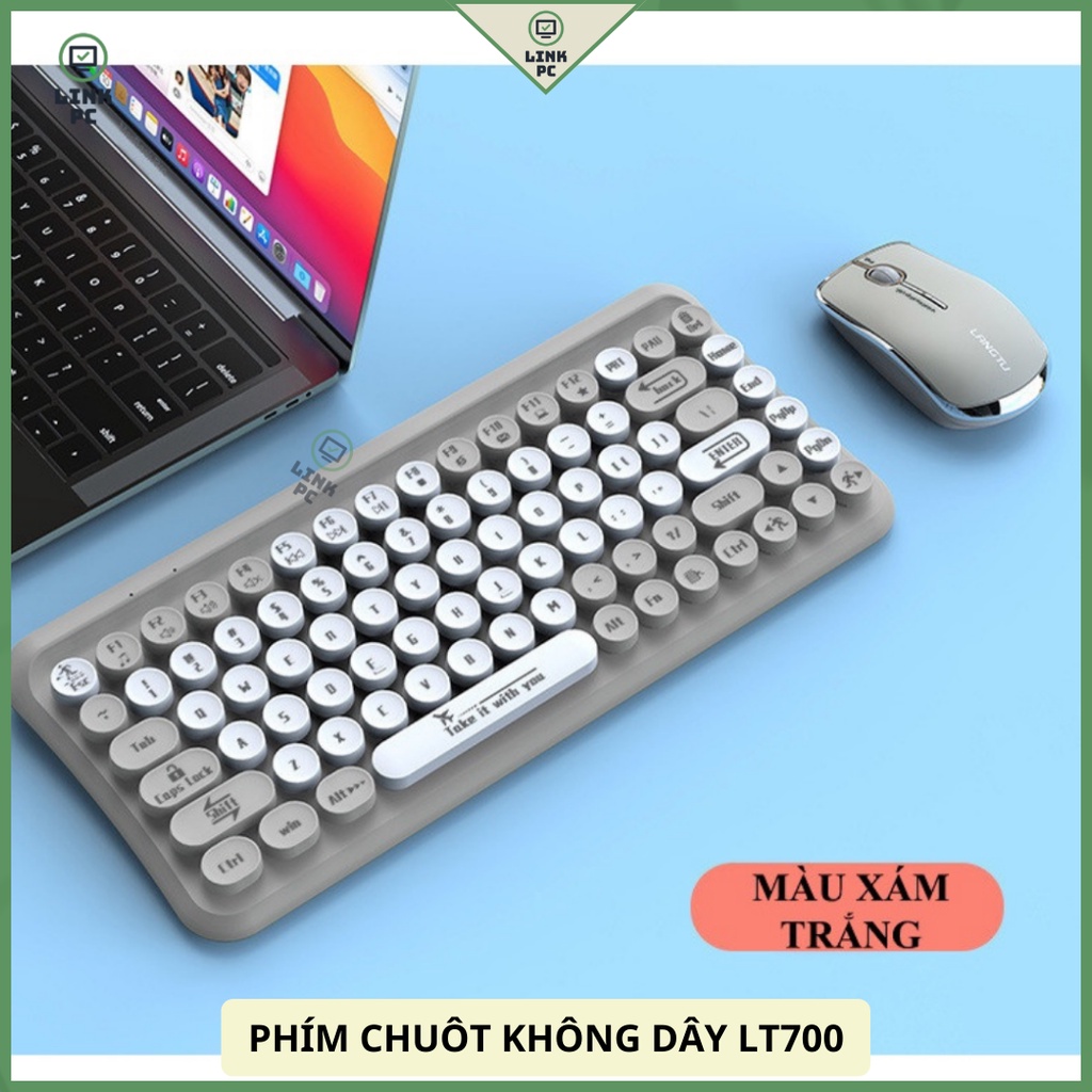 Bộ bàn phím chuột không dây LANGTU LT700 mini 85 phím nút tròn dùng cho văn phòng
