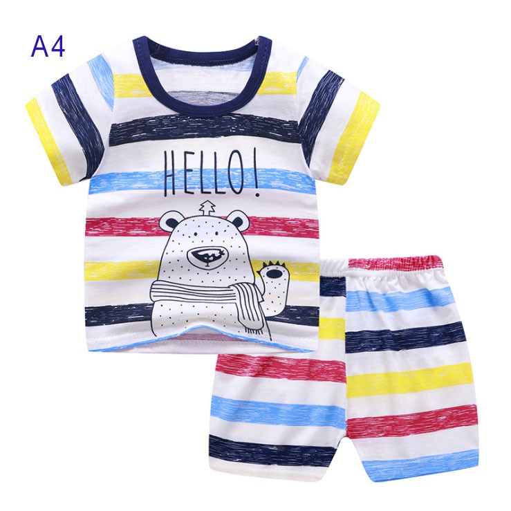 Bộ đồ cho bé trai bé gái mùa hè vải cotton thoáng mát, thấm hút mồ hôi cho bé từ 5-18kg