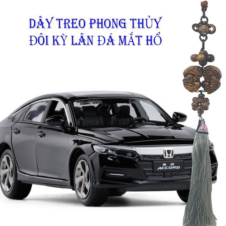 Đôi Kỳ Lân Đá Mắt Hổ Tự Nhiên Phong Thủy Cao Cấp Treo Trang Trí Trên Xe Hơi, Ô Tô PT-04