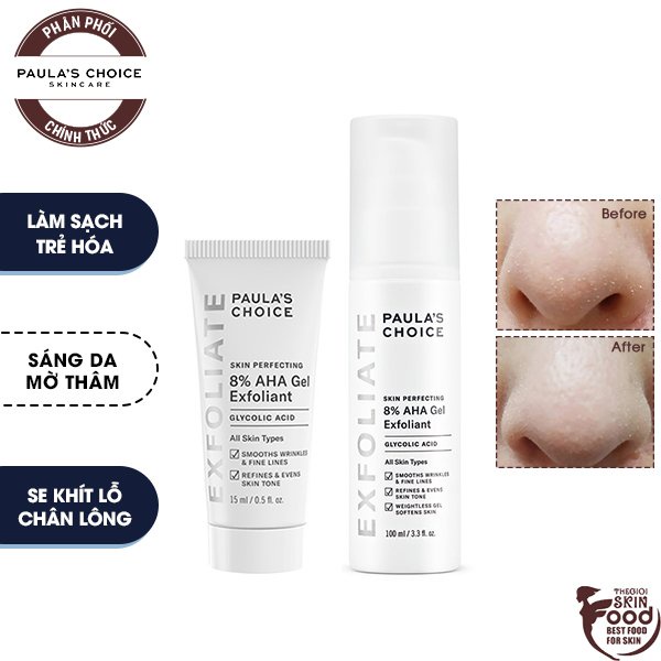 Gel Tẩy Tế Bào Chết Hóa Học Dưỡng Da Chuyên Sâu Paula's Choice Skin Perfecting 8% AHA Gel Exfoliant