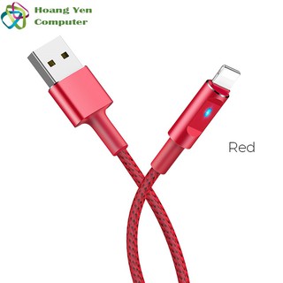 Cáp Sạc IPhone Tự Ngắt Hoco U47 Dây Dù Chống Đứt Dài 1.2M - BH 3 Tháng 1 Đổi 1 (MÀU SẮC NGẪU NHIÊN) - Hoàng Yến Computer