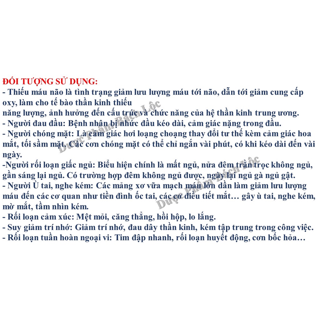 Hộp 100 viên-Viên Uống Hoạt Huyết Dưỡng Não Tăng Cường Trí Nhớ Dùng Cho Người Bị Thiểu Năng Tuần Hoàn Não, Thiếu Máu