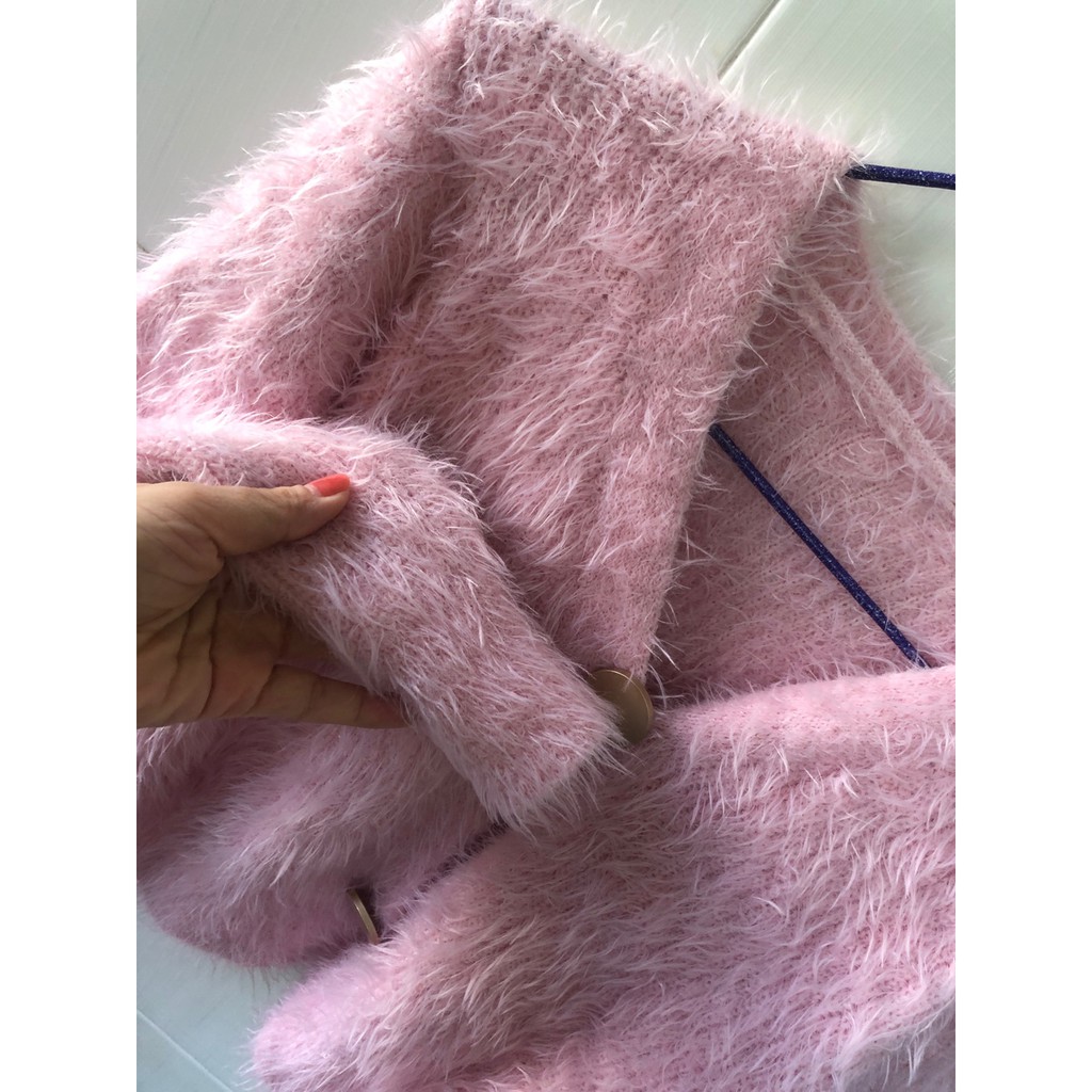 Áo khoác len lông Cardigan ngắn Hàn Quốc tiểu thư sang chảnh A18