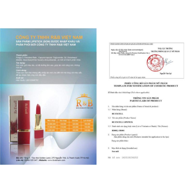 Son hàn cao cấp re:excell chính hãng bền màu không trôi | BigBuy360 - bigbuy360.vn