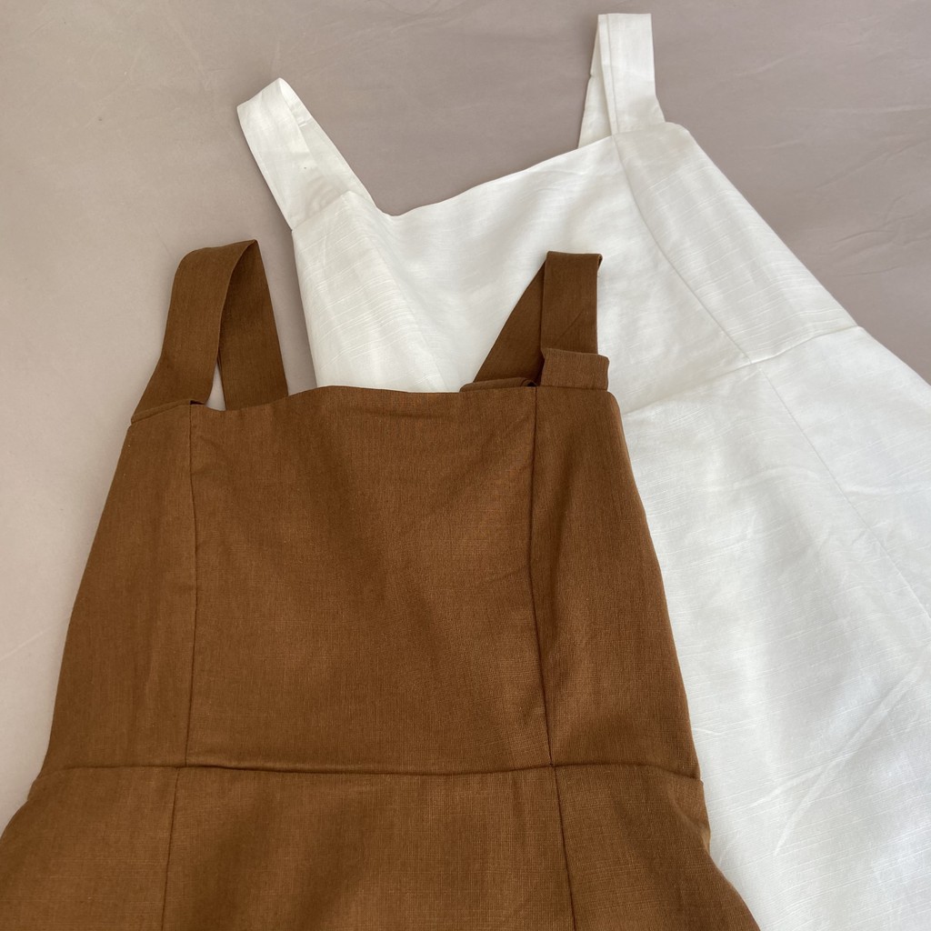 Váy yếm/ Váy hai dây minidress quai bản to lưng chun 2 lớp | BigBuy360 - bigbuy360.vn