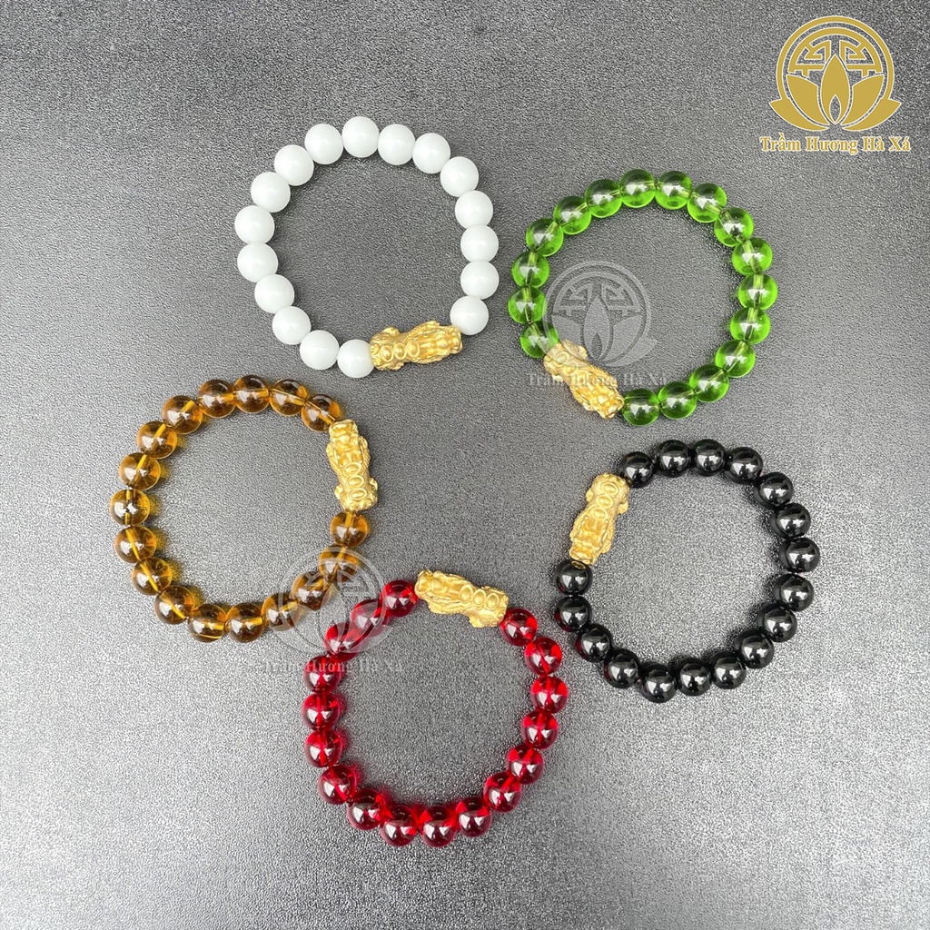 Vòng tay đá phong thủy mix tỳ hưu HÀ XÁ đeo tay cặp đôi nam nữ mệnh kim mộc thủy hỏa thổ may mắn bình an tài lộc