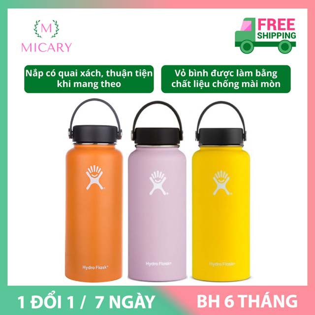 Bình Giữ Nhiệt Chân Không Miệng Rộng Vỏ Rơm, Bình Cách Nhiệt Thép Không Gỉ, Chai Nước Miệng Rộng Thể Thao Hydro Flash 94