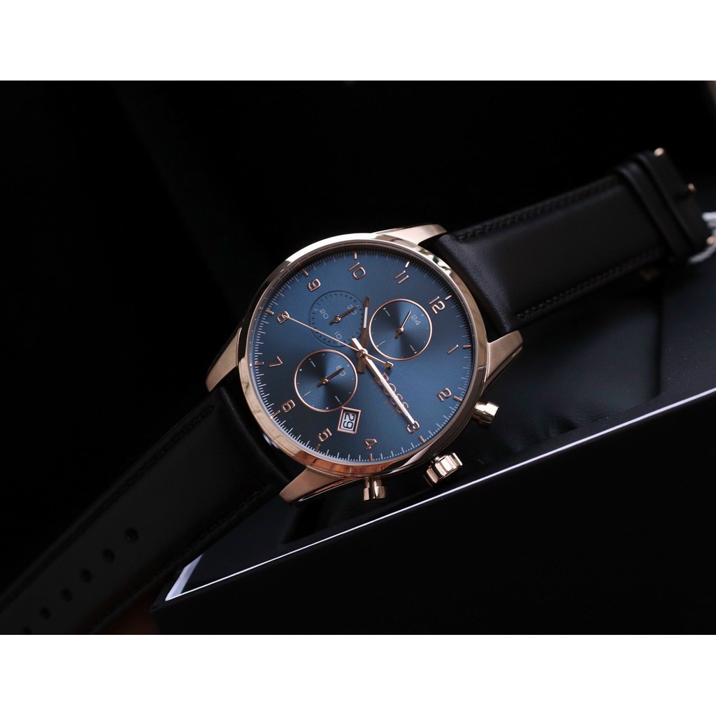 ĐỒNG HỒ NAM HUGO BOSS DÂY DA , SIZE 44MM , MẶT XANH , HB1513783