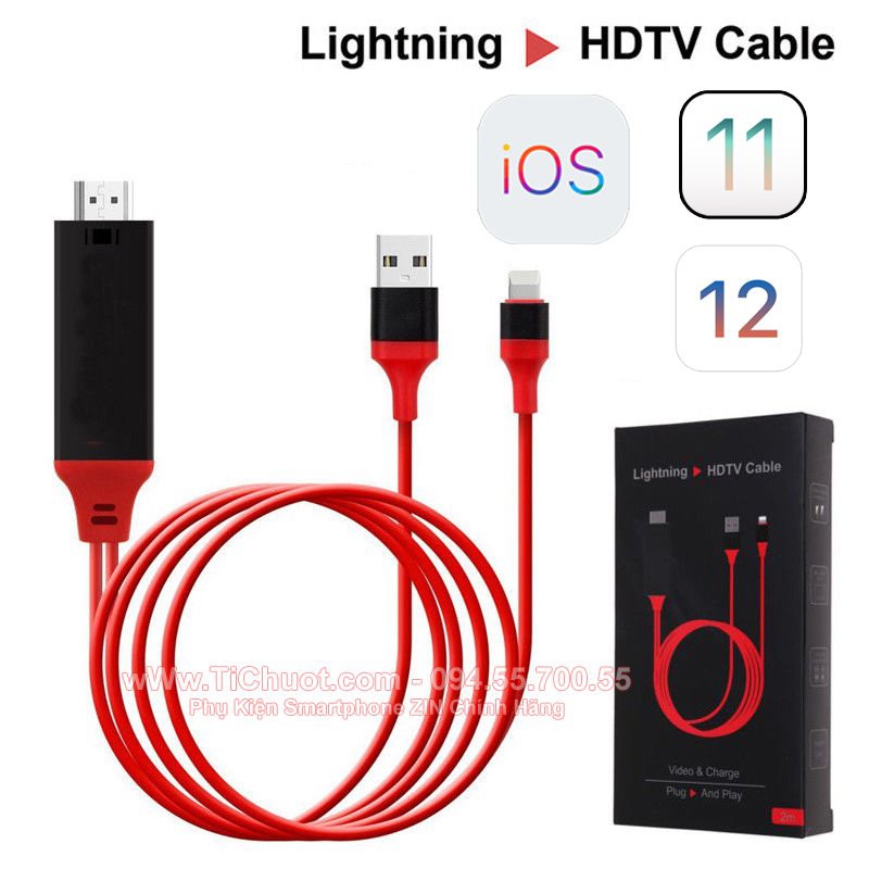 Dây Cable Kết Nối Điện Thoại IPhone Với Tivi , Máy Chiếu Lightning To HDMI 7575s