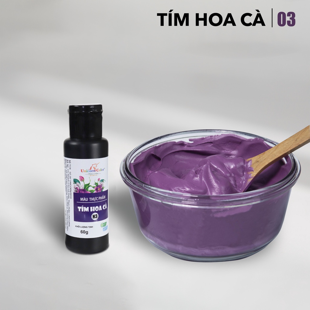 Màu Thực Phẩm Tím Hoa Cà Unicorn Không Đắng 60gr A03