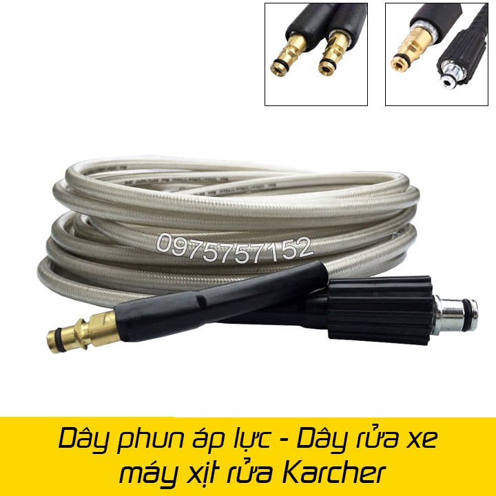 ⚜️FREESHIP⚜️ 10m Dây áp lực máy rửa xe Karcher - Ống dây phun thay thế máy xịt rửa áp lực Karcher