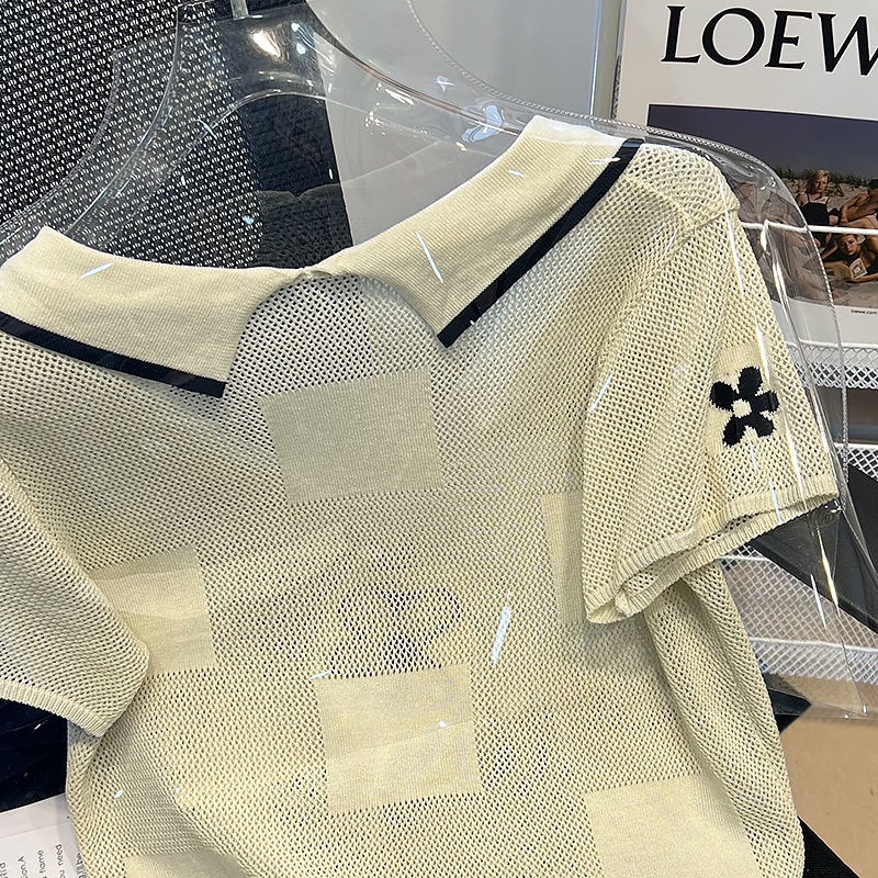 Áo Thun polo Ngắn Tay Họa Tiết Hoa Thời Trang Mùa Hè Mới Cho Nữ