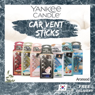 [Yankee Candle]  Nước Hoa Ô Tô Car Vent Sticks 4 pcs (MIDSUMMER NIGHT / PINK SANDS / CLEAN COTTON / BAHAMA BREEZE / TURQUOISE SKY / BLACK CHERRY / SUN & SAND etc)  Kẹp thơm xe, Car fragrance, Que Khuếch Tán Hương Thơm Y Tế Cho