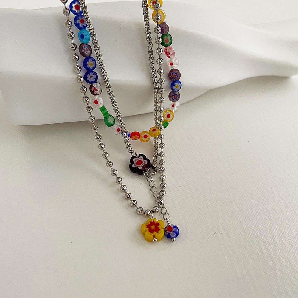 Bộ vòng cổ choker bằng hợp kim hình hoa nhỏ phong cách Hàn Quốc thời trang cho nữ Y2K