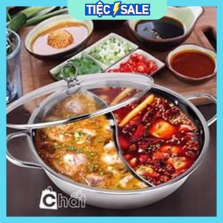 XOONG/ NỒI NẤU LẦU INOX 2 NGĂN