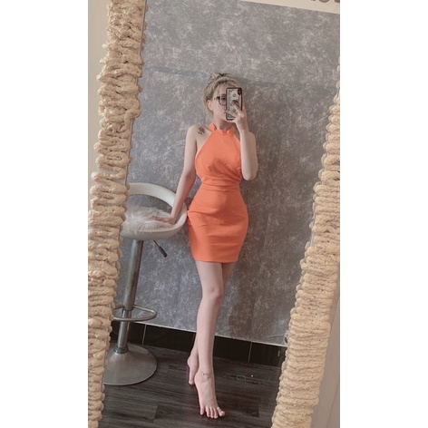 Đầm Body Yếm Dây Xích Có Mút Hình Thật + Clip Sp