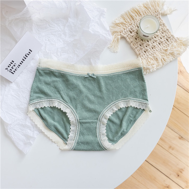 Quần lót nữ cotton cao cấp CHUNXUU, họa tiết mèo phối viền ren dễ thương - QC85