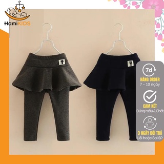 Quần váy len bé gái quần leggings bé gái kèm váy chất len dày đẹp