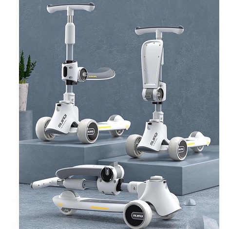 Xe  trượt scooter   MIJAQI 2 in 1 ,xe chòi chân cho bé có đèn phát sáng có nhạc kết nối Bluetooth tải trọng 100kg.