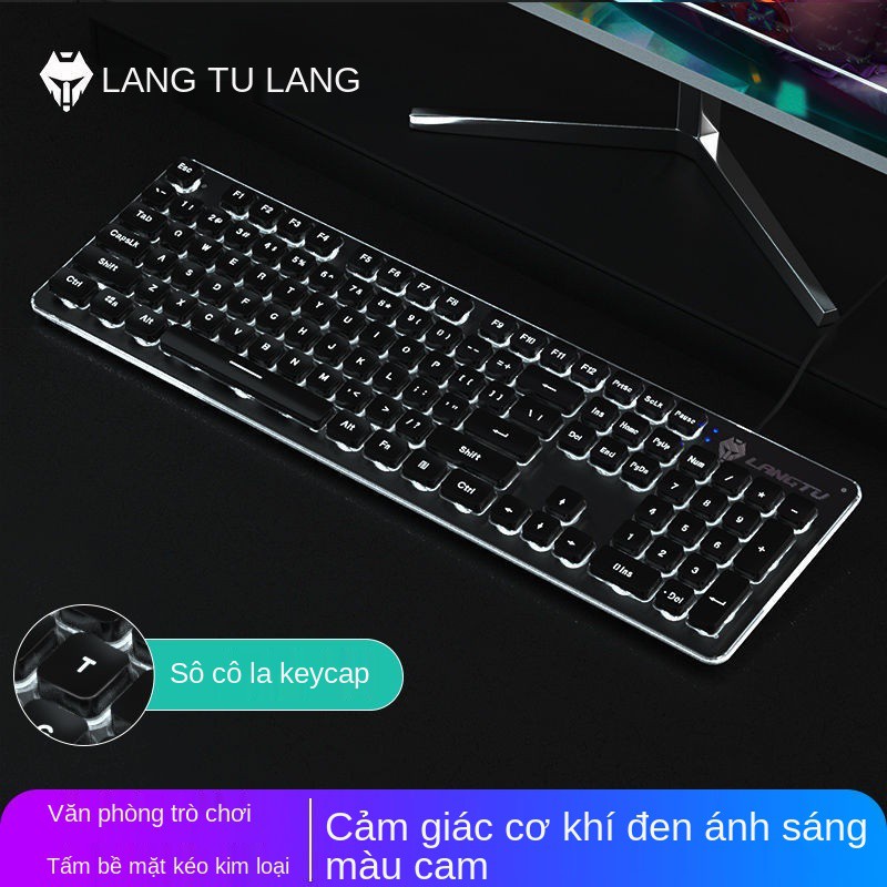 Langtu bàn phím im lặng sô cô la trò chơi có dây thao tác và chuột bộ máy tính xách tay phát sáng văn phòng | BigBuy360 - bigbuy360.vn