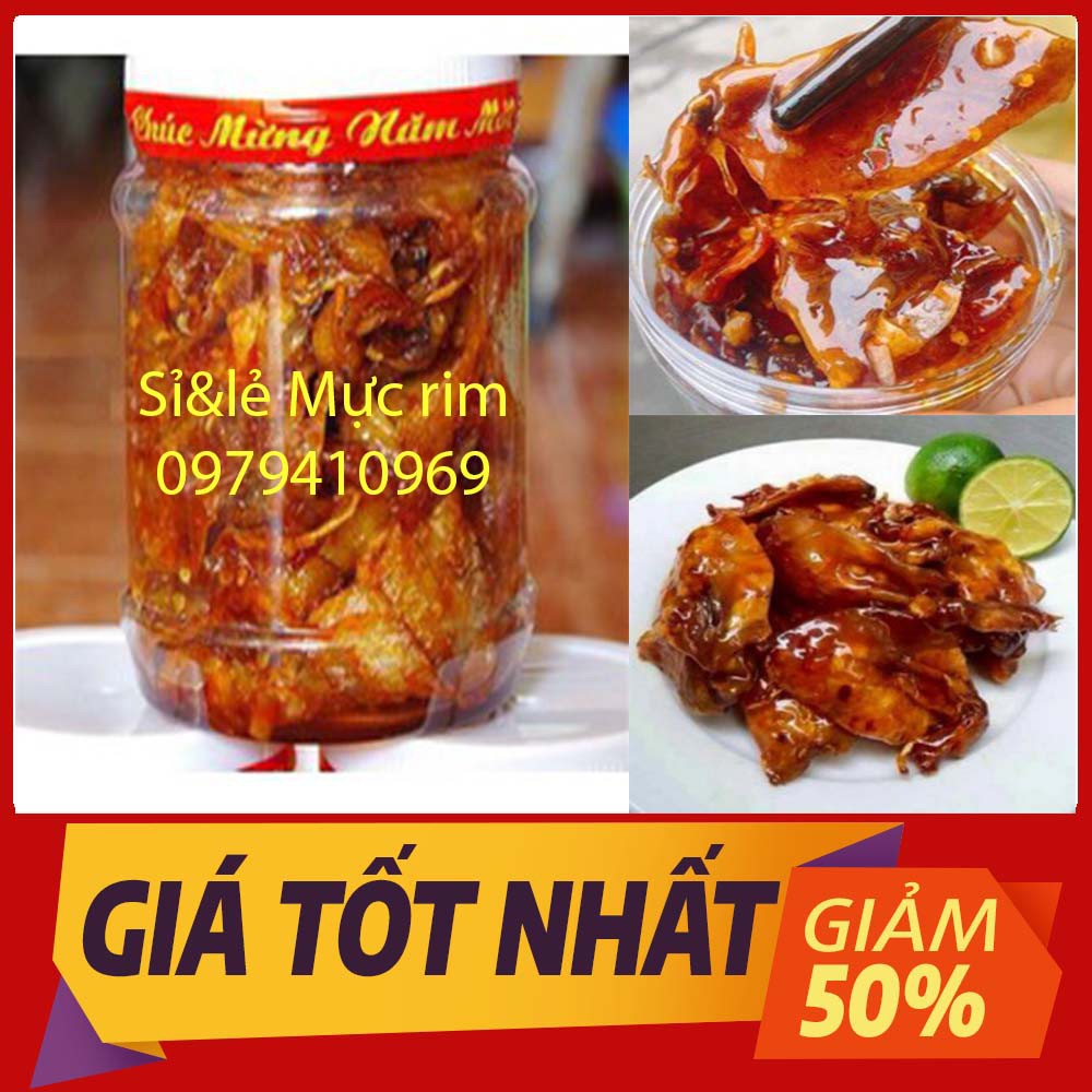 ☞🎁🎁 Hũ 500gr Mực Rim Me Nguyên Con Nha Trang - Mực Nguyên Con Rim Me loại 1. Đồ Ăn Vặt.