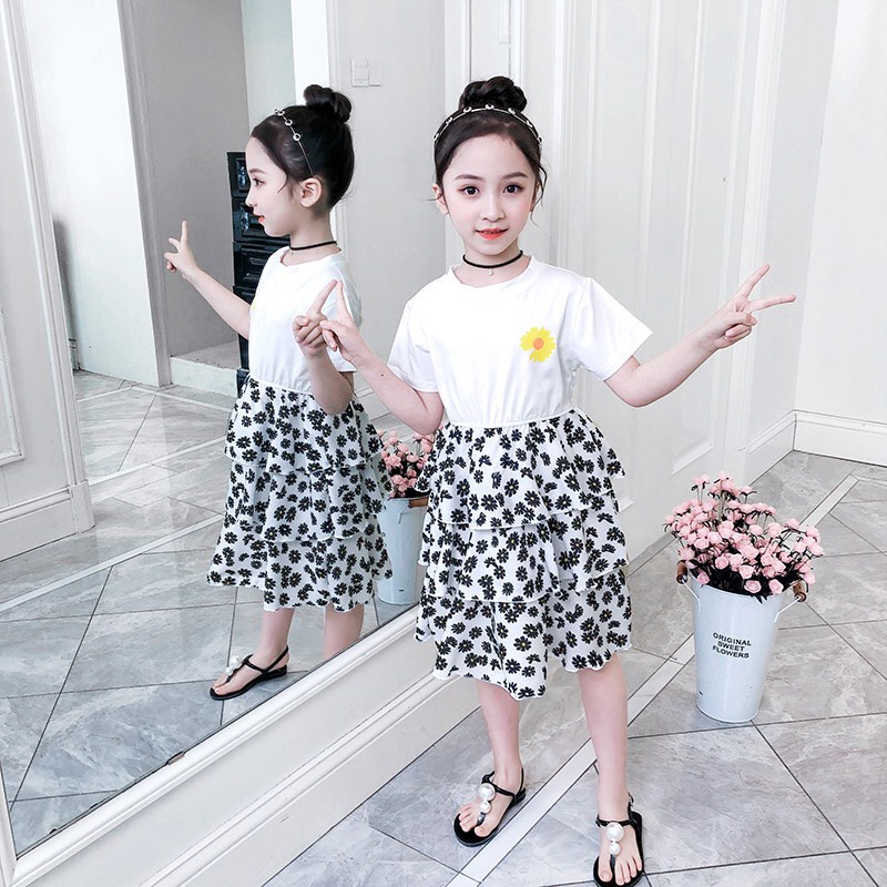 Set "ÁO + VÁY HOA CÚC" nhí 14-45kg cho bé gái từ 4-14 tuổi. Áo cotton, thoáng mát. Váy cao cấp, xịn sò. G16