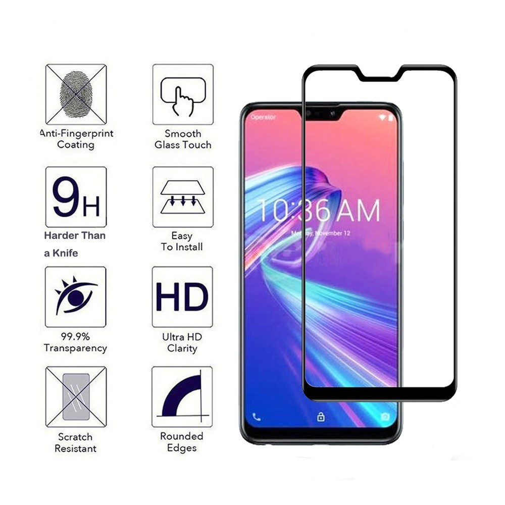 Asus Zenfone Max Pro (M1) ZB601KL/ZB602K/Max Pro (M2) ZB633KL/ZB631KL  Full Phone screen coverage Transparent Tempered Glass protection Film Dust-Proof