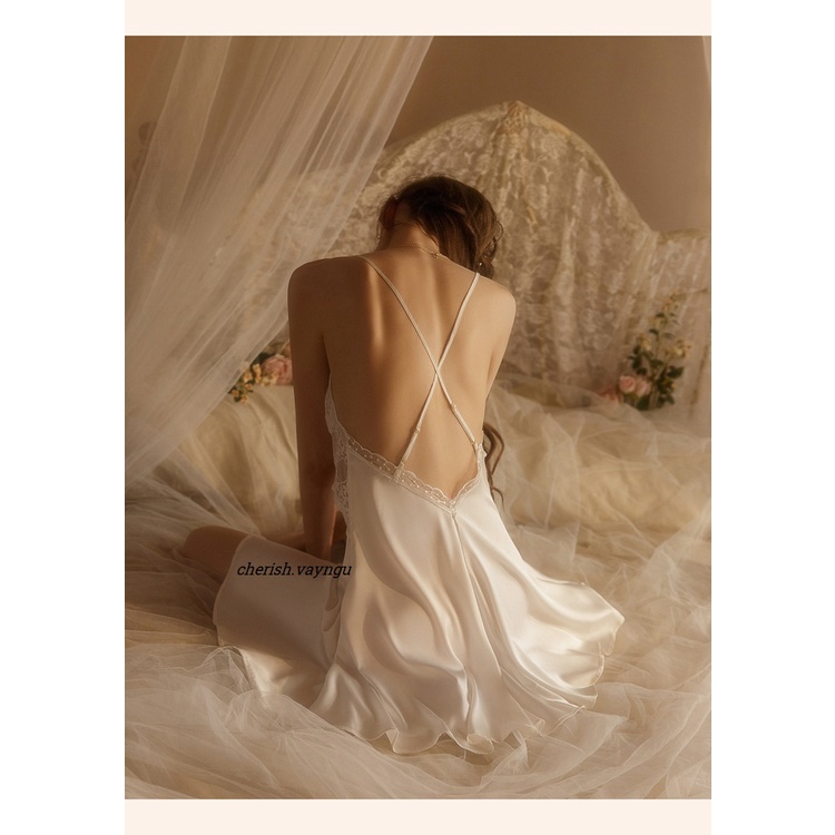 (M. 112) Váy ngủ sexy lụa cao cấp Đầm mặc nhà gợi cảm quyến rũ