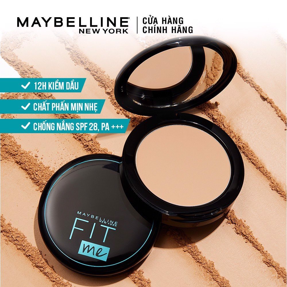 Phấn Nền Dạng Nén Che Phủ , Kiềm Dầu Hiệu Quả Maybelline Fit Me Matte Poreless Powder SPF28 /PA+++ (Vỏ vuông)