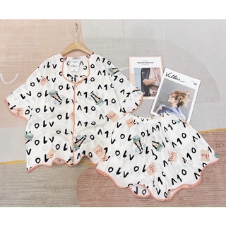 Bộ Mặc Nhà Pijama Lụa Mango Cộc Đùi Size Dưới 65kg
