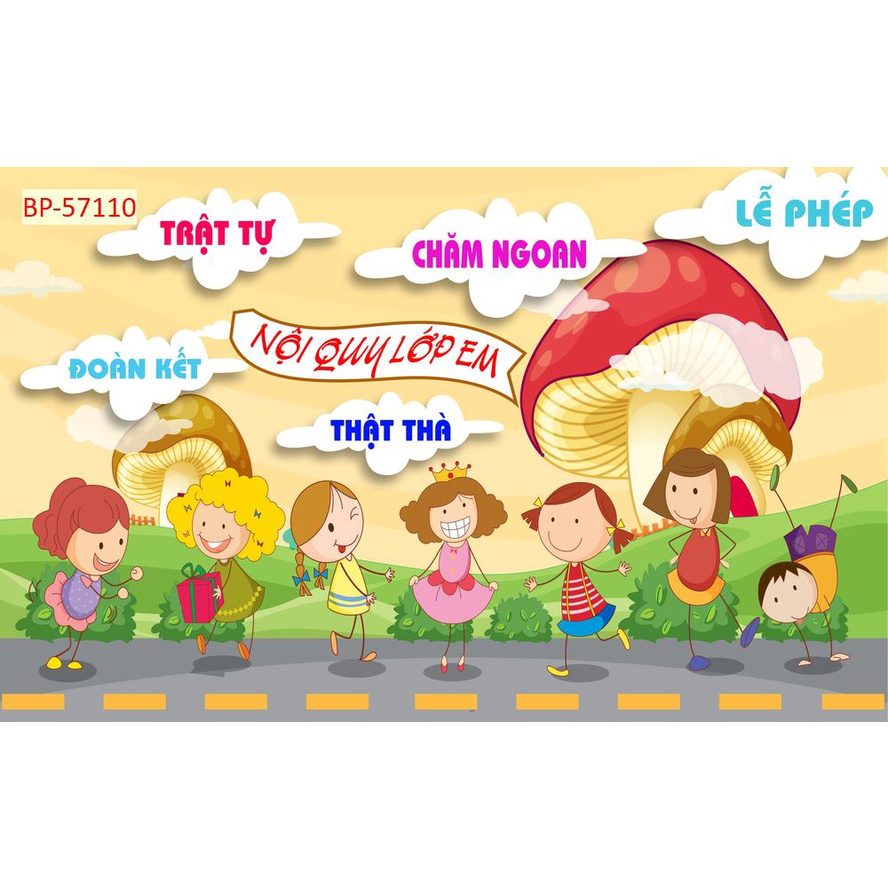 Tranh Dán Tường Phòng MẦM NON, TRƯỜNG HỌC VUI NHỘN đẹp lung linh, hình ảnh chân thực