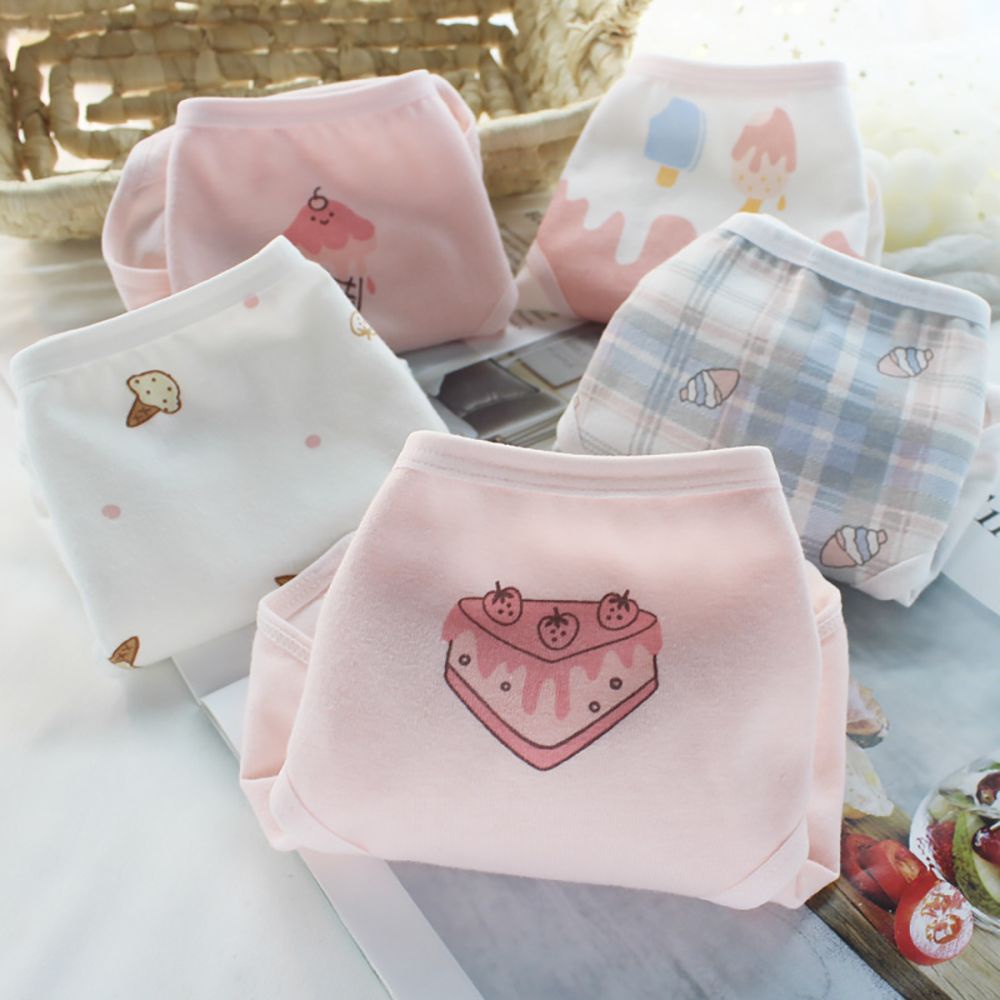 Quần Lót Thoáng Khí Lưng Vừa In Họa Tiết Dễ Thương Cho Nữ