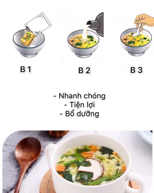 Gói nhỏ canh trứng rong biển ăn liền, tiện lợi