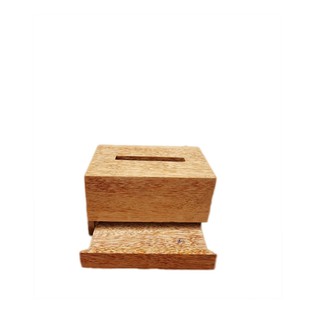 Hộp khăn giấy chữ nhật gỗ dừa ( khe vuông)