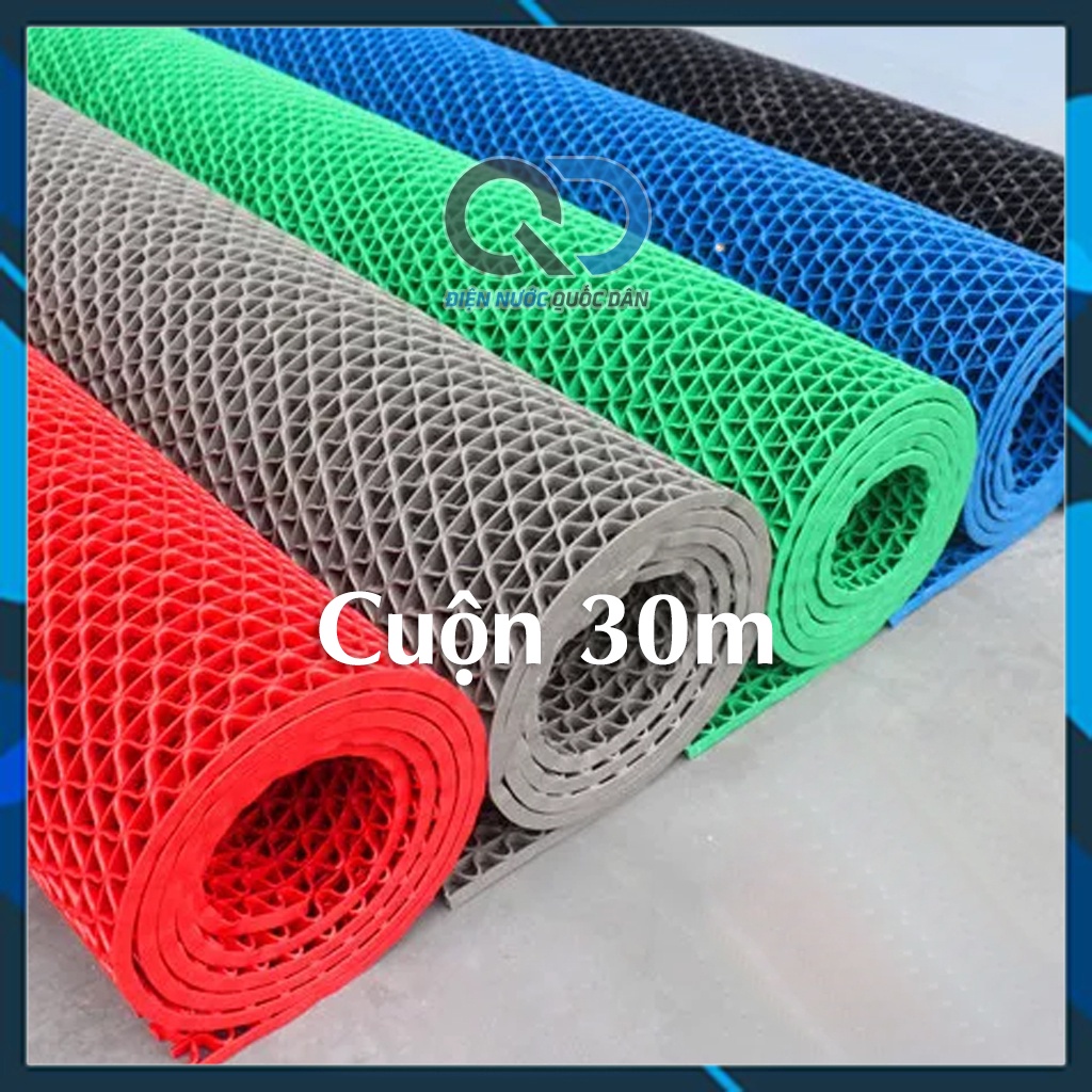 Cuộn 30m Thảm Nhựa Lưới Chống Trơn Trượt - Thảm Dày PVC Lót Sàn Nhà Tắm, Hồ Bơi [Khổ 90cm]