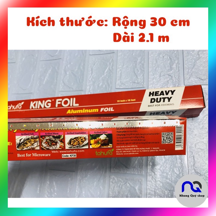 Cuộn giấy bạc nướng, bọc thực phẩm KING FOIL - Màng nhôm bọc thực phẩm an toàn vệ sinh