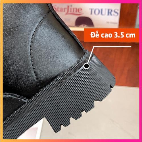 Giày Đốc Bốt Cao Cổ Da Nữ Ulzzang Đế Cao 3.5 cm Mũi Tròn Chống Va Đập Diện Đi Chơi Phong Cách Giầy Oxford - Manmy Shop | BigBuy360 - bigbuy360.vn