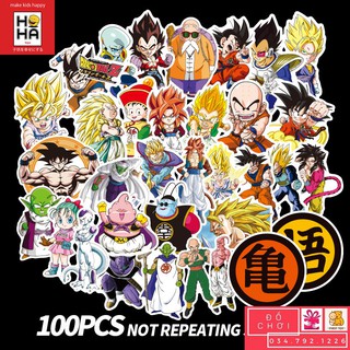 Sticker PVC Hoạt Hình - Hình dán Đồ chơi trẻ em Songoku Bộ 100 Hình STHA010