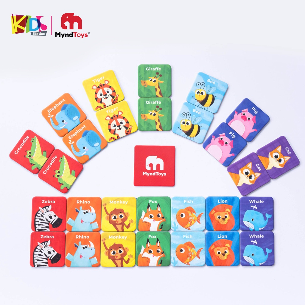 Đồ chơi xếp hình cho bé bộ ghép hình MYNDTOYS 48 mảnh với chủ đề động vật cho trẻ từ 2 tuổi MT06-BGATMatch KIDSGARDEN