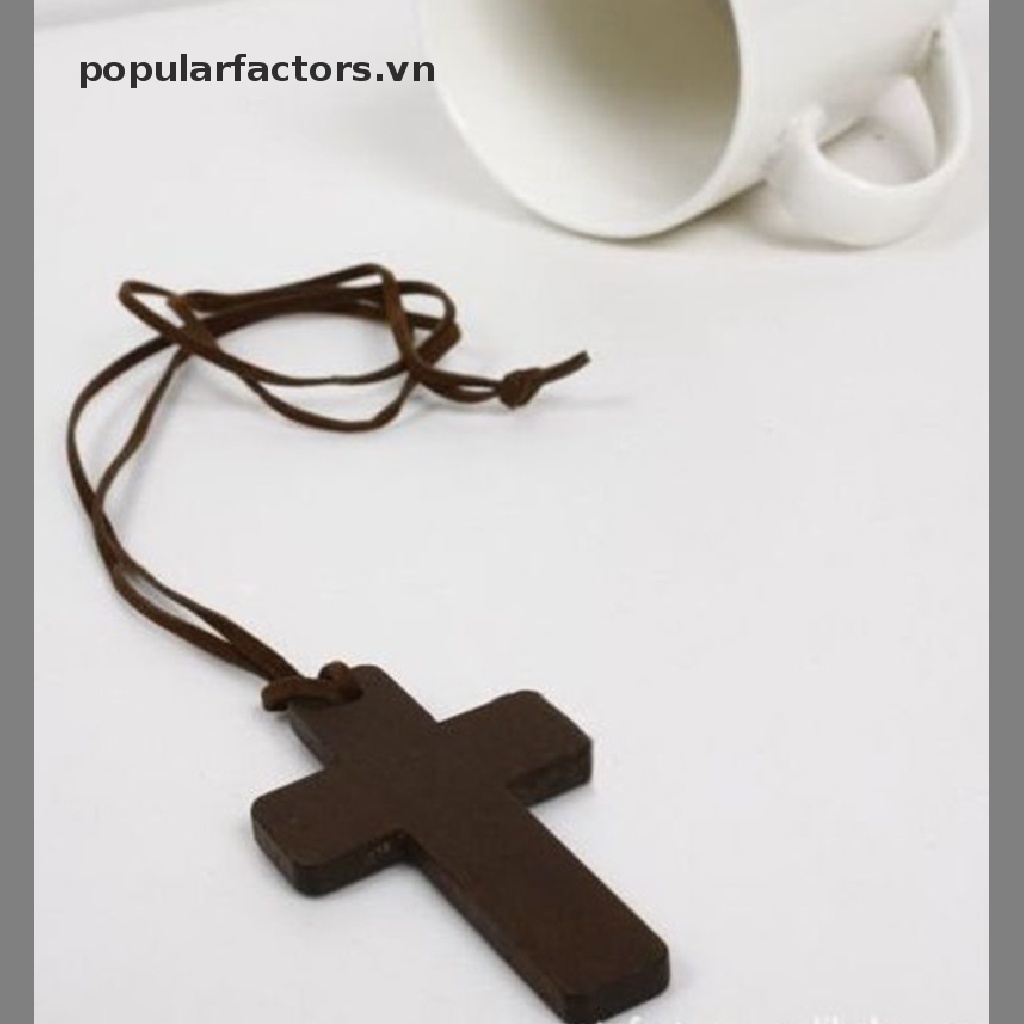 [Phổ Biến] Vòng Cổ Da Mặt Thánh Giá Gỗ Cổ Điển