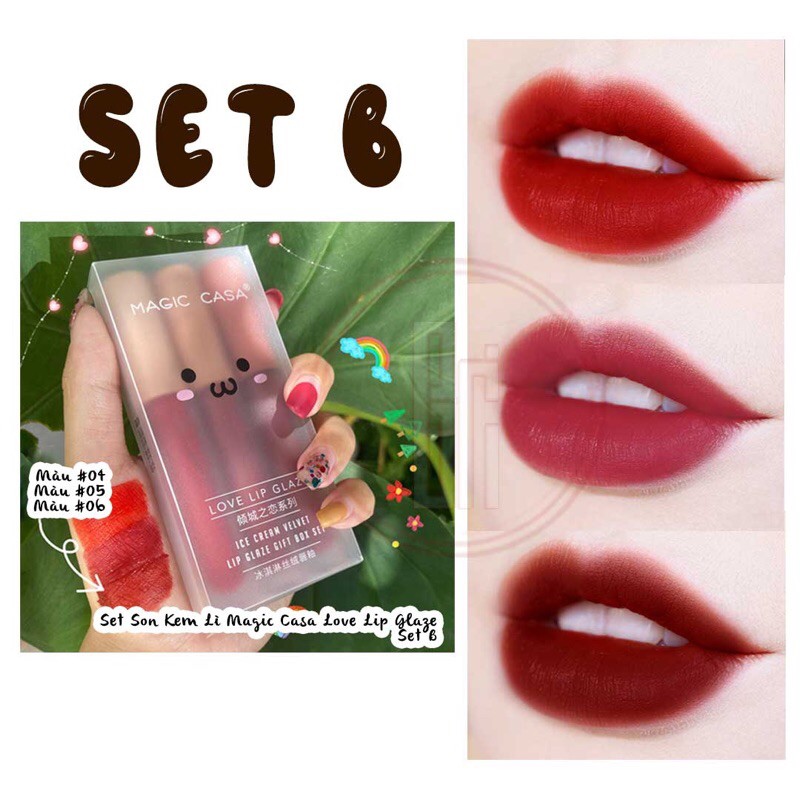 Set 3 Cây Son Kem Lì Magic Casa Fluffy Lip Glaze | BigBuy360 - bigbuy360.vn