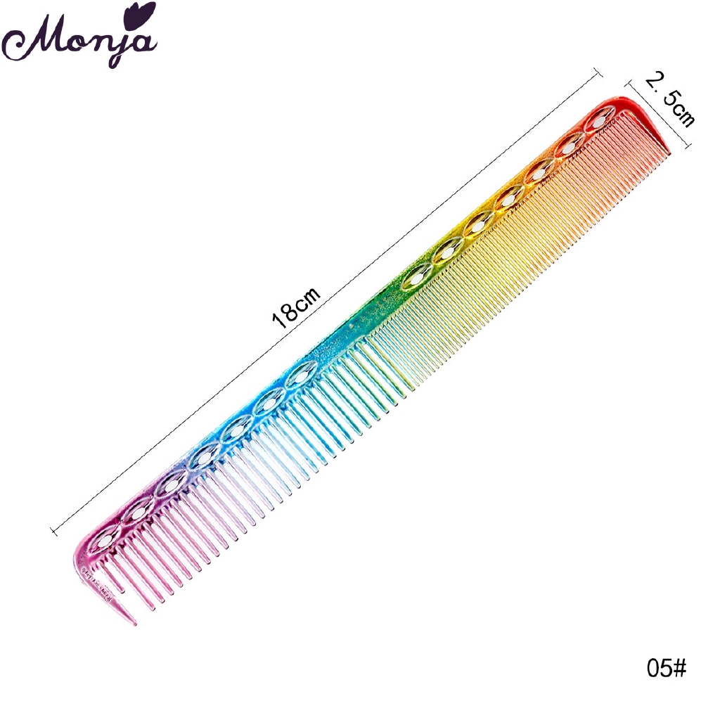MONJA Lược Chải Tóc Cầu Vồng Bằng Nhựa Chịu Nhiệt Thấp Chống Tĩnh Điện Nhiều Kiểu Dáng Tùy Chọn