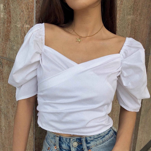 Áo croptop tay phồng