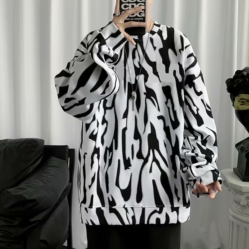Áo Sweater Cổ Tròn In Họa Tiết Ngựa Vằn Cá Tính Thời Trang Cho Nam Size M-2XL
