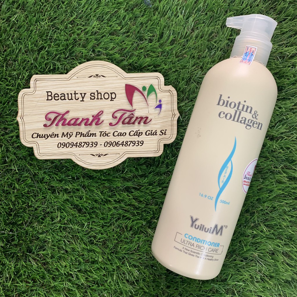 🇮🇹Biotin&amp;Collagen🇮🇹 Dầu xả phục hồi, kích thích mọc tóc YuiluiM Biotin &amp; Collagen Conditioner 500ml