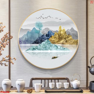 Tranh tròn Decor nội thất mẫu Sơn Thủy hữu tình D60