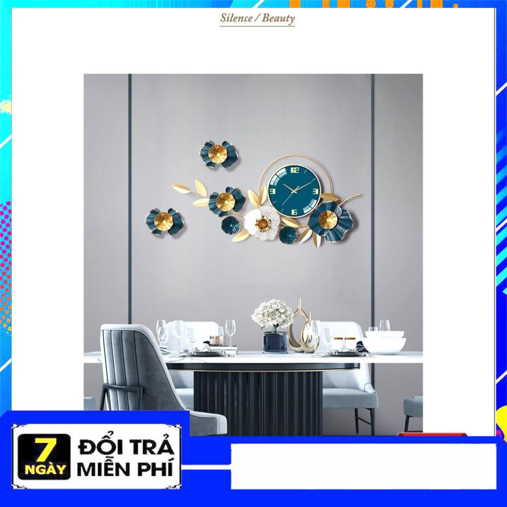 Đồng Hồ Treo Tường, Đồng Hồ Trang Trí Decor Mai Xanh Ngọc mã a6 PT Decor Luxury